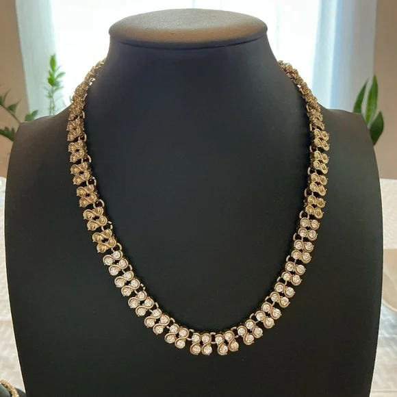 Kelly Fletcher Vintage Rhinestone Collar Necklace, Bracelet and Earrings Set